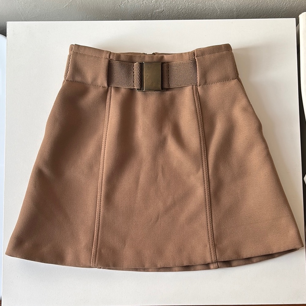 H&M Tan Mini Skirt with Belt